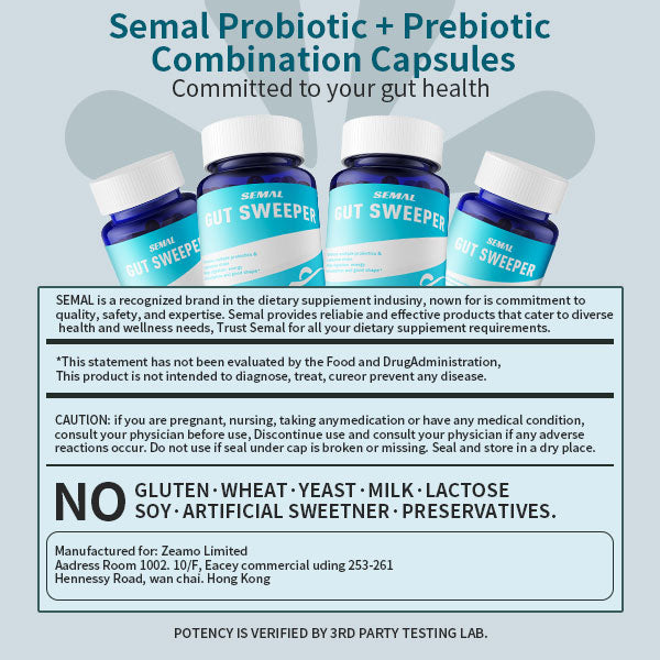 Semal Gut Sweeper Intestinal Probiotics for Men and Women (60 Capsules)