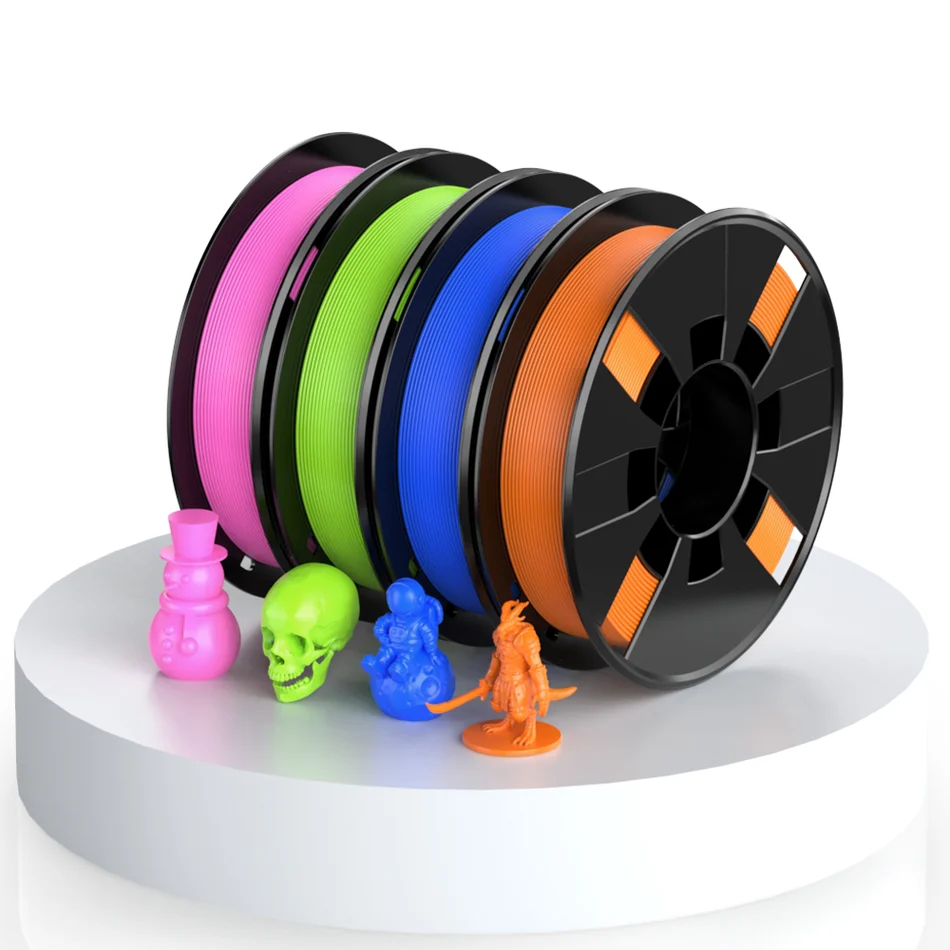 PLA Filament Bundle – Bright Green, Orange, Sapphire Blue & Pink(800g)