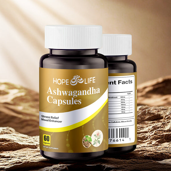 Maca+Ashwagandha Capsules, Stress Relief and Mood Support Supplement, 60 Capsules Withania somnifera soft Softgels