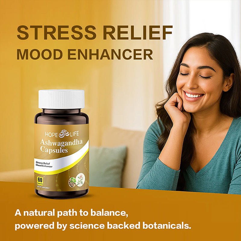 Ashwagandha Capsules, Stress Relief and Mood Support Supplement, 60 Capsules Withania somnifera soft Softgels