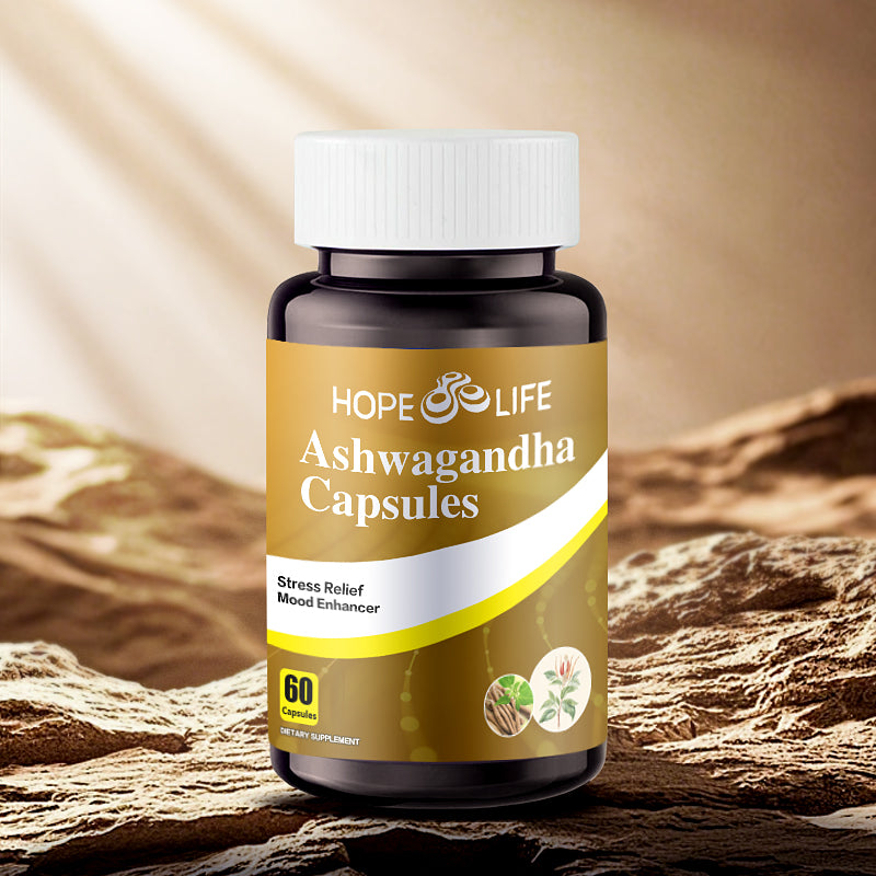 Ashwagandha Capsules, Stress Relief and Mood Support Supplement, 60 Capsules Withania somnifera soft Softgels