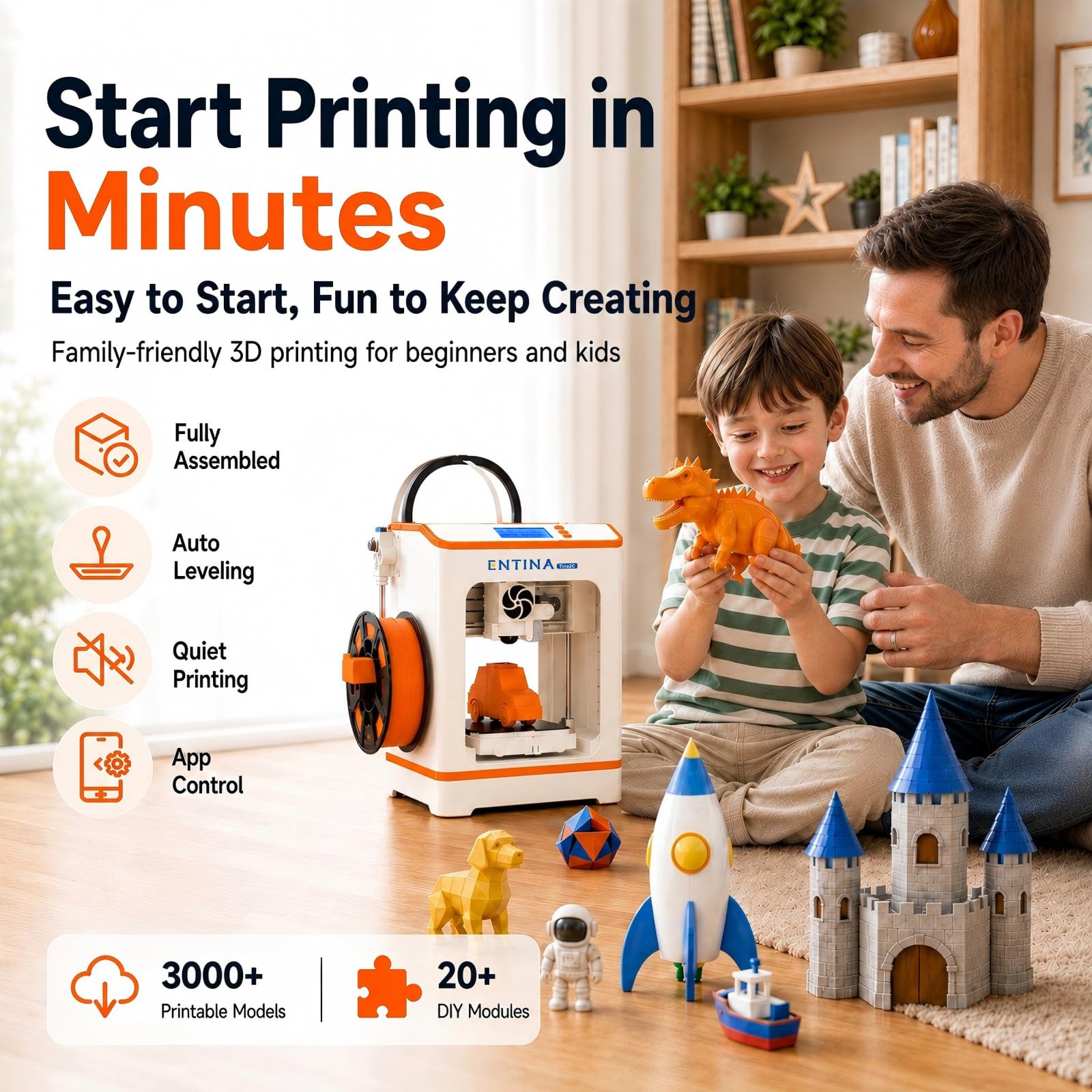 Entina Tina2C 3D Printer for Kids & Beginners